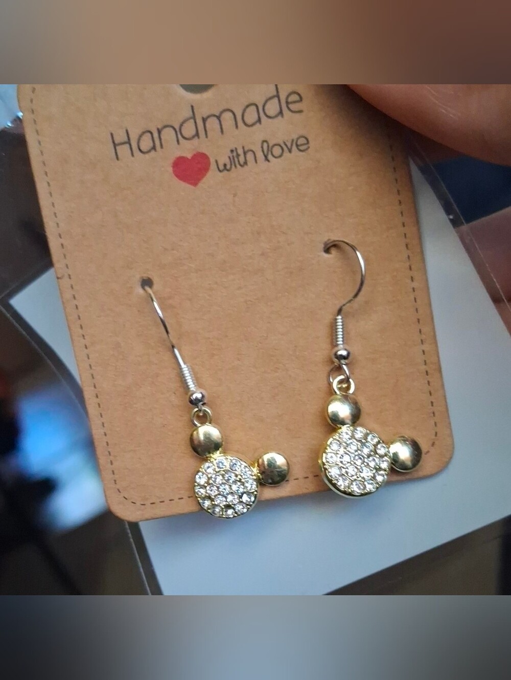 $8 Each Or Bundle 5/$20 Handmade Gold Crystal Mouse Drop Earrings